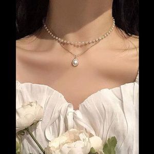 Pearl & Chain, Pendant Necklace